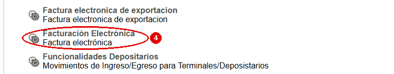 Lista de WebServices de ARCA con el servicio «Facturación Electrónica» marcado