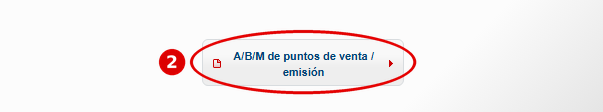 Botón «A/B/M de puntos de venta / emisión» de ARCA marcado