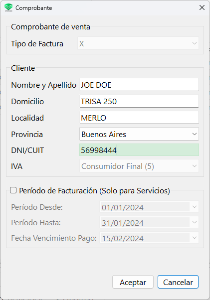 Stocker - Comprobante de venta